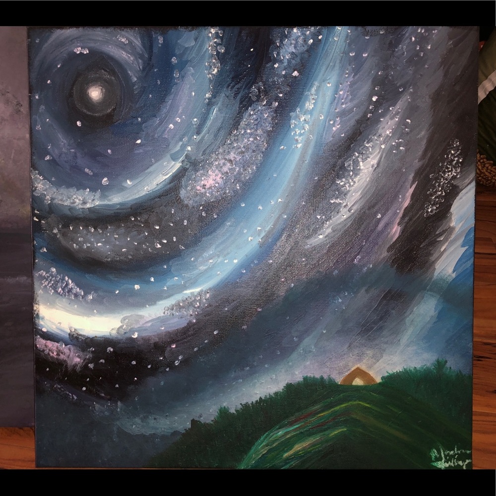 Nighttime Sky Oil Painting